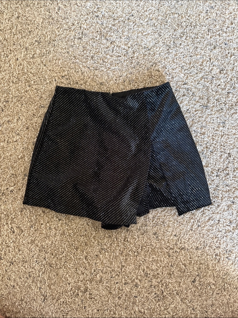Black Sparkle Skort with Subtle Pin Dots